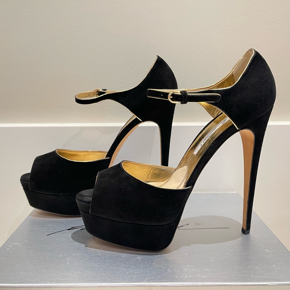 Brian Atwood platform open toe heels